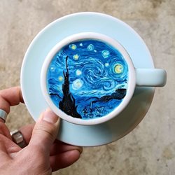 هنر نقاشی روی قهوه |  قهوه های هنری