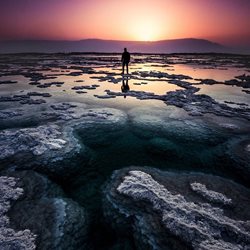 دریای مرده در غرب اردن + تصویر