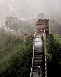 باران دیوار بزرگ چین + تصویر