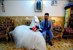 مراسم عروسی بدون حضور مهمان در شهر نجف عراق + عکس
