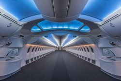 نمای داخلی هواپیمای بوئینگ 787 قبل از نصب صندلی ها + عکس