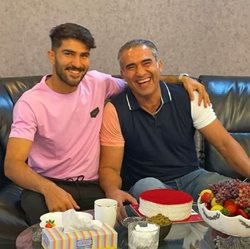 جشن تولد احمدرضا عابدزاده در کنار پسرش + عکس