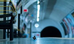 دعوای دو موش در متروی لندن + عکس