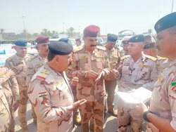نظارت میدانی فرمانده نیروی زمینی عراق بر اجرای برنامه تامین امنیت راهپیمایی اربعین