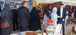 گردشگران خارجی حاضر در رویداد ملی گردشگری مازندران برای بازدید از غرفه ها به صف شدند