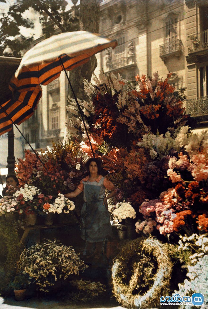 7) بانویی گل فروش در مغازه خیابانی اش | بارسلونا | 1929