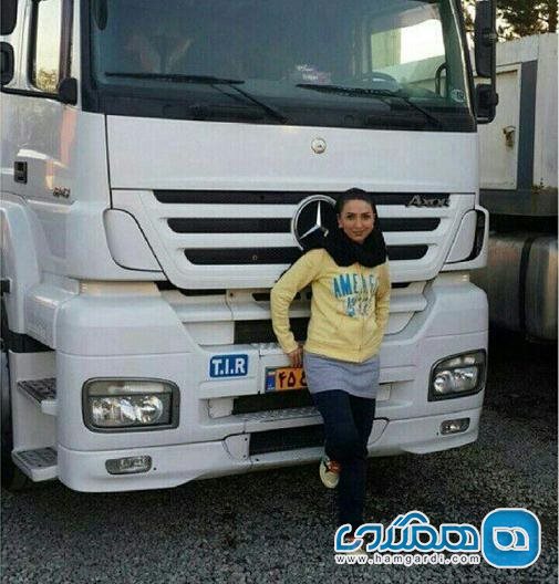 زن راننده تریلی اسکانیا در ایران