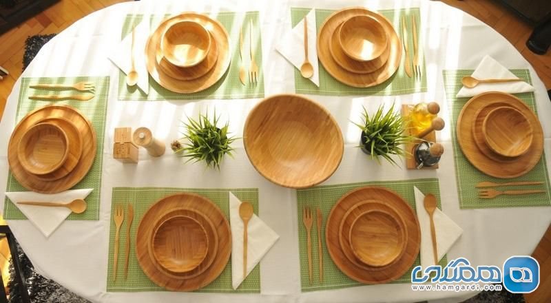 ظروف ساخته شده با چوب بامبو