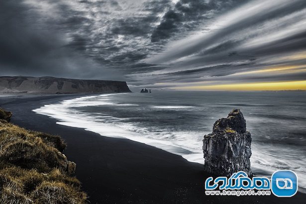 زیبا ترین نقاط ایسلند : خط ساحلی نزدیک Vik در ایسلند جنوبی