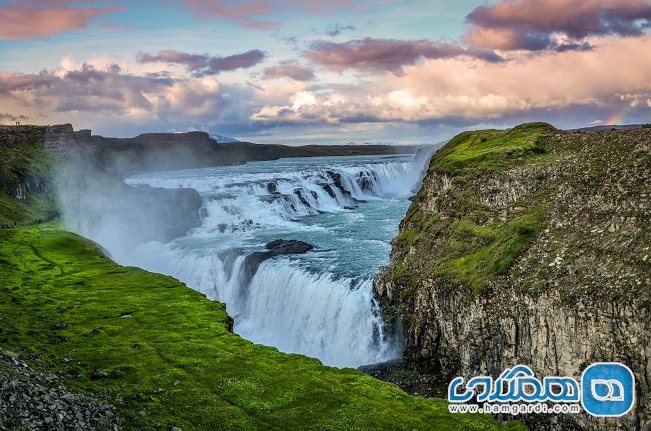 زیباترین نقاط ایسلند : آبشار Gullfoss