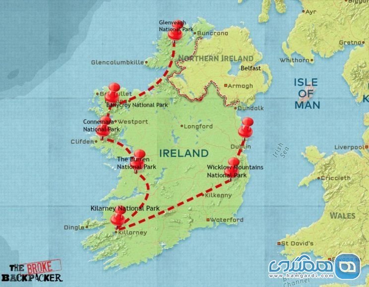 برنامه ریزی سوم سفر با کوله پشتی به ایرلند : سفر سه هفته ای : فرهنگ ایرلند و پارک های ملی آن