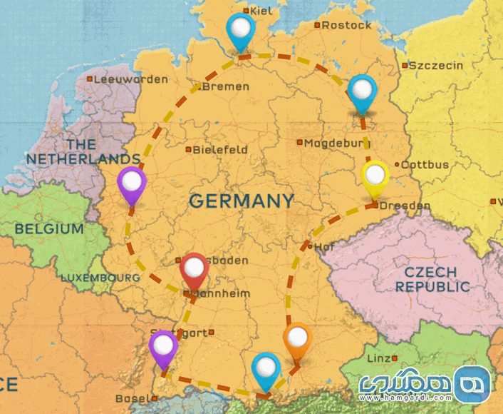 برنامه ریزی اول سفر با کوله پشتی به آلمان : برنامه سه هفته ای : مهم ترین نقاط
