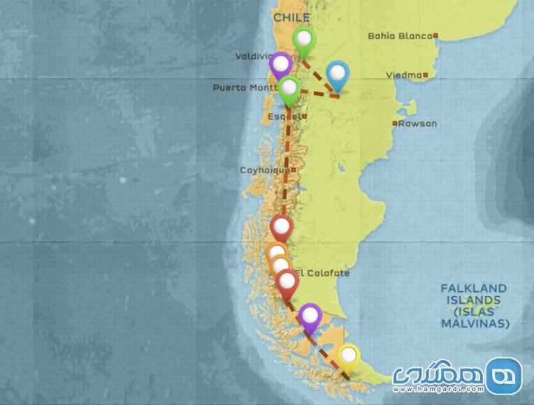 دومین برنامه ریزی سفر با کوله پشتی در شیلی : سفر چهار هفته ای : پاتاگونیا Patagonia