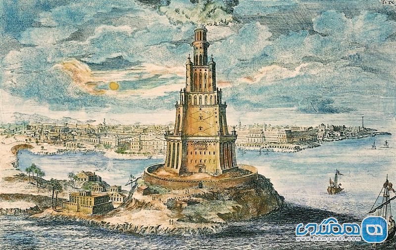 فانوس دریایی اسکندریه Lighthouse of Alexandria در مصر (280 پیش از میلاد مسیح تا 1480 پس از میلاد)