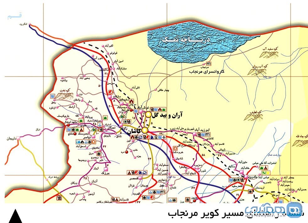 مسیرهای دسترسی به کویر مرنجاب