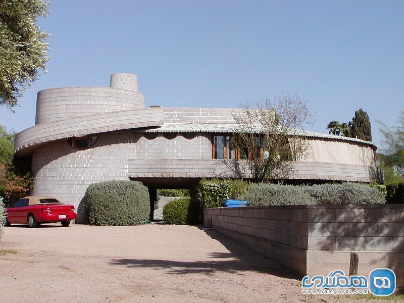 خانه دیوید و گلادیس رایت David and Gladys Wright House در فونیکس Phoenix، آریزونا (1952)