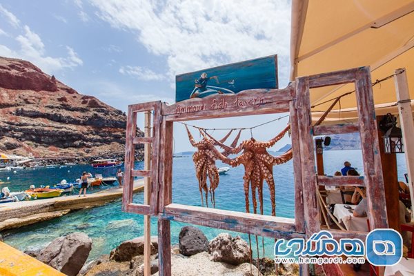 بهترین فعالیت ها در سانتورینی Santorini: شنا کردن در خلیج آمودی Ammoudi Bay