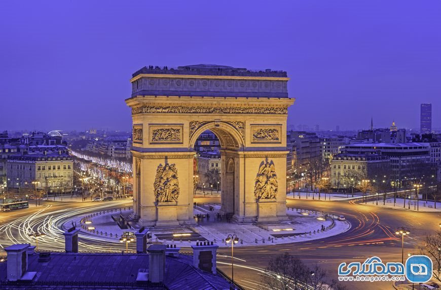 جاذبه های تاریخی پاریس | طاق پیروزی Arc de Triomphe