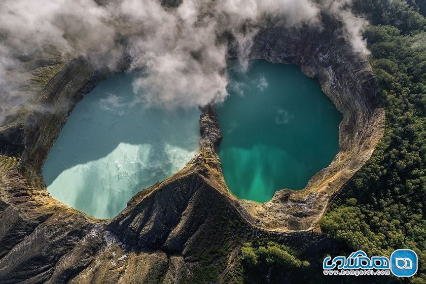 چرا دریاچه های آتشفشانی رنگارنگ می شوند؟