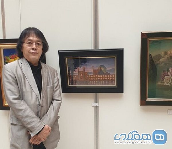 هنرمند ژاپنی بدون سفر به ایران مسجد امام اصفهان را نقاشی کرد