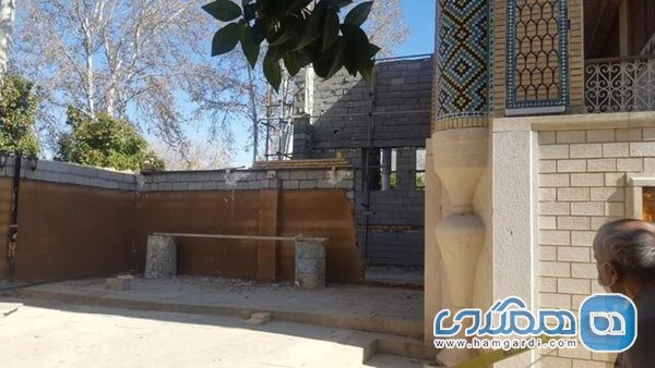 سازه احداثی در باغ عفیف آباد موقتی است