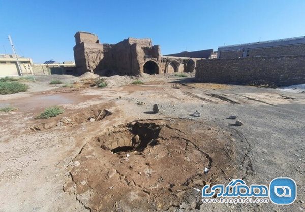 بارندگی های شدید و سیلابی حمام قاجاری گمشده در کرمان را پدیدار کرد