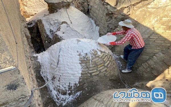مرمت سقف حمام تاریخی حاج داداش واقع در بازار تاریخی زنجان