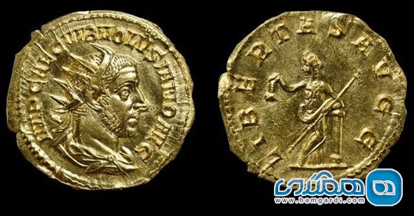 سکه طلا تصویرگر امپراتور روم