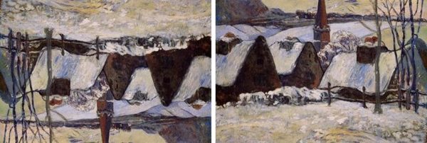دهکده برتون در برف (۱۸۹۴) اثر پل گوگن