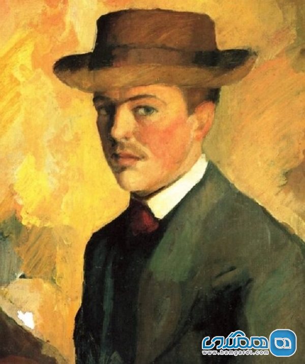 خودنگاره با کلاه اثر آگوست ماکه سال ۱۹۰۹