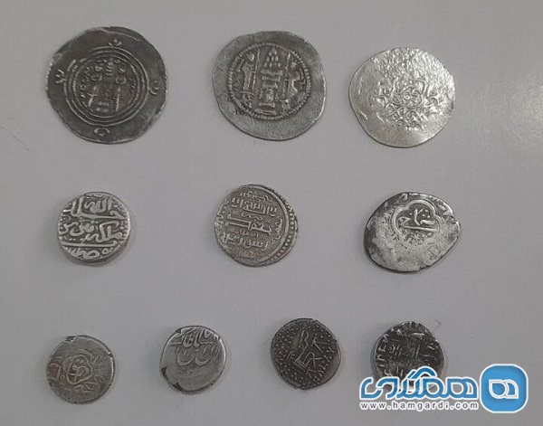 کشف 10 سکه تاریخی مربوط به دوره های اشکانی و ساسانی و اسلامی در نهاوند