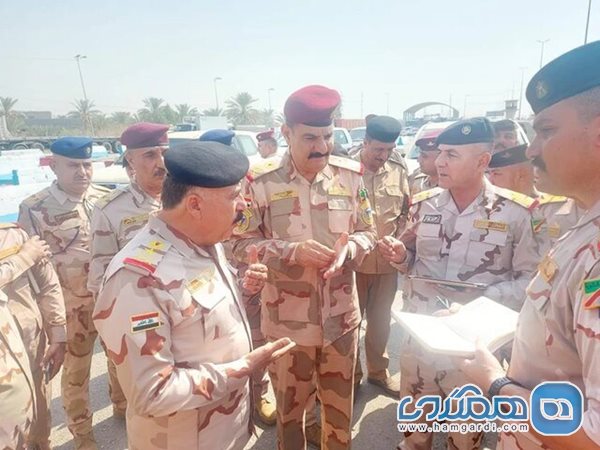نظارت میدانی فرمانده نیروی زمینی عراق بر اجرای برنامه تامین امنیت راهپیمایی اربعین