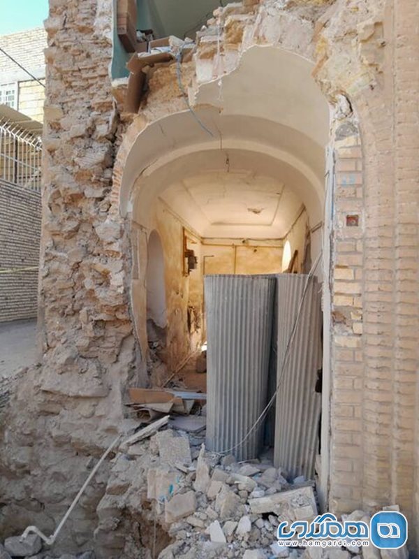 تخریب بخشی از سردر ورودی خانه تاریخی نجاتیان شوشتر