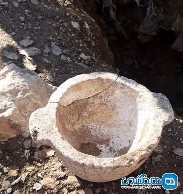 کشف یک گلدان سنگی مربوط به دوران ساسانیان در منطقه مهریان یاسوج