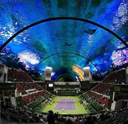 طراحی عجیب ترین ورزشگاه تنیس جهان در زیر آب های دبی