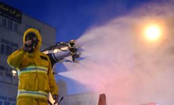 رونمایی از تجهیزات ضدغفونی آتش نشانی + تصاویر