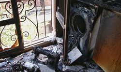 خسارات ناشی از آتش سوزی کلینیک سینا اطهر + عکسها