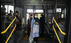 استفاده از ماسک در اتوبوسهای شهری گرگان + عکسها