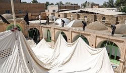 آیین چادرکشی حسینیه قنادها در سبزوار + عکسها
