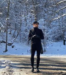 مرتضی پورعلی گنجی در طبیعت زمستانی مازندران + عکسها