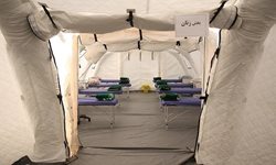 برپایی بیمارستان صحرایی ارتش برای بیماران کرونایی در قزوین + عکسها