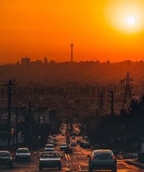 لحظه ای دیدنی از غروب آفتاب در تهران + عکس
