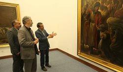 بازدید معاون امور هنری به همراه مشاور هنری و سینمایی وزیر فرهنگ از نمایشگاه آثار حسن روح الامین