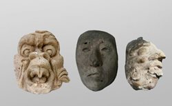 کشف مجموعه ای از نقابهای تاریخی که در ساخت آنها از هنر گچ بری استفاده شده است