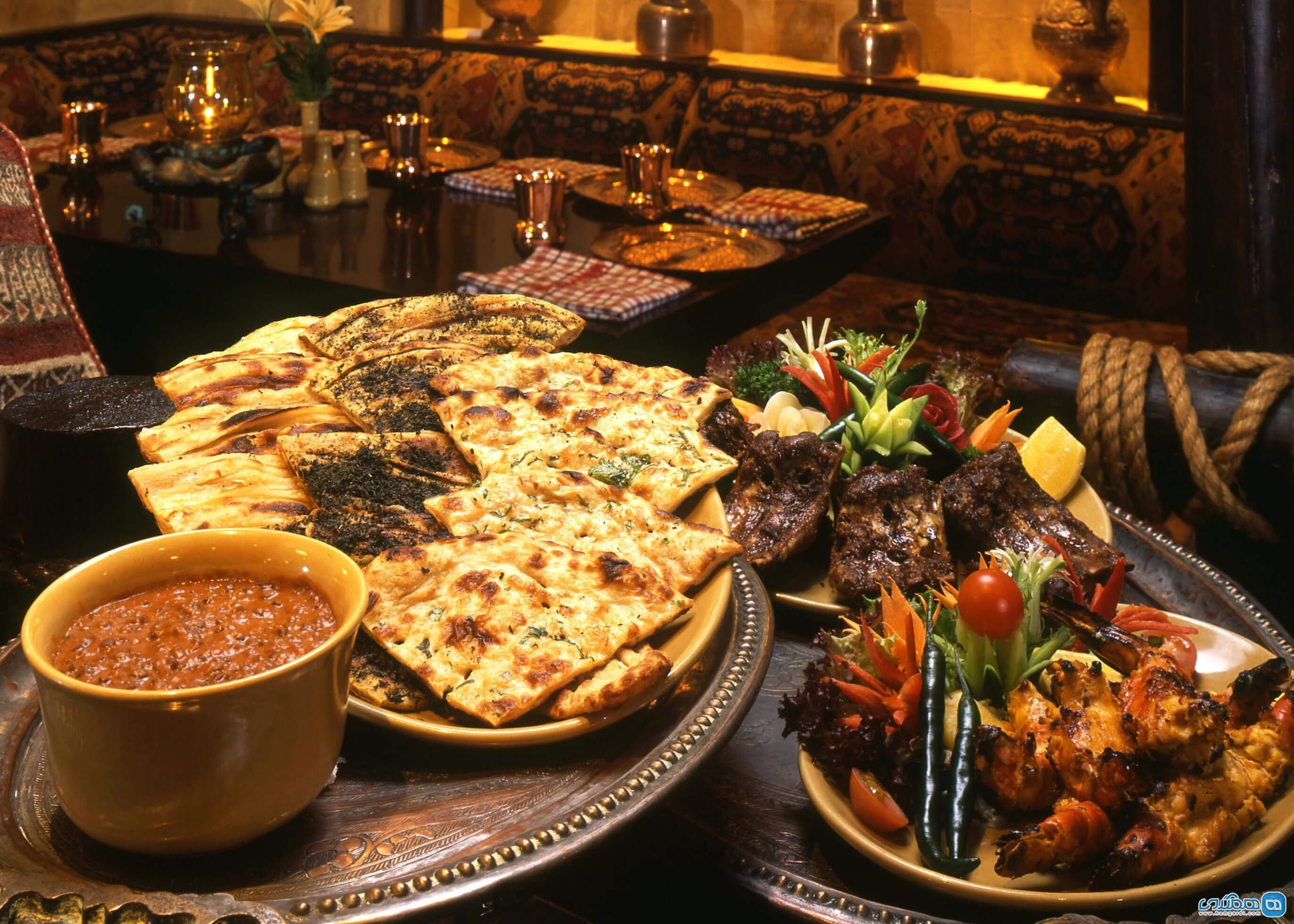 غذای رستوران بخارا، هتل آی تی سی موریا ، دهلی نو ، هند