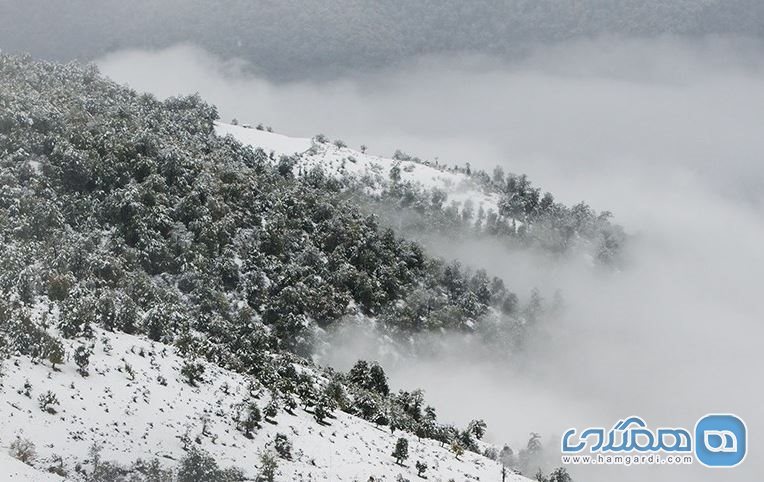 برف پاییزی در جاده اسالم به خلخال