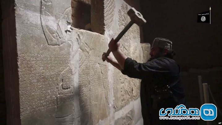 داعش در حال تخریب شهر نمرود Nimrud در عراق