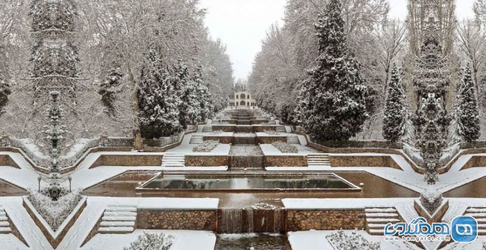 باغ شاهزاده کرمان باغ شاهزاده در زمستان