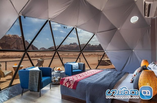 نمای داخل حباب از هتل Sun City Camp در اردن