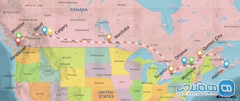 برنامه ریزی چهارم : سفر چهار هفته ای به کانادا : سفر جاده ای شکوهمند